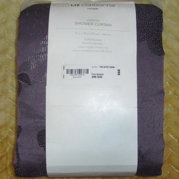 Liz Claiborne Kimono Fabric Shower Curtain 72" X 72" NIP-Retail $44.00. - Picture 3 of 3